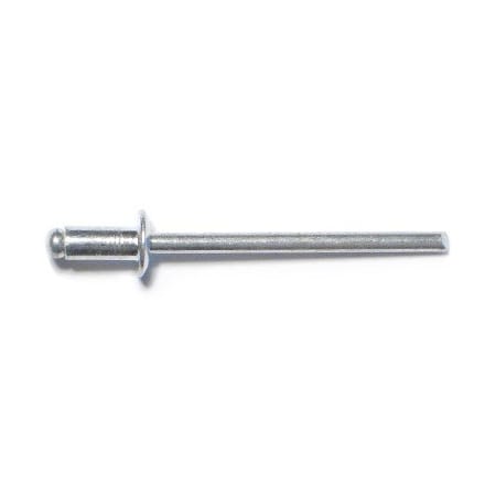 Midwest Fastener Blind Rivet, Dome Head, 1/8 in Dia., 1/8 in L, Aluminum Body, 100 PK 51067